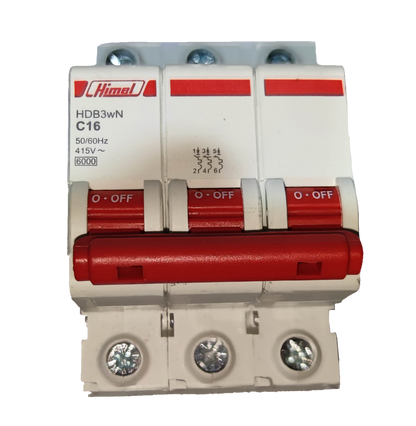 Himel 16A 3 Pole Miniature Circuit Breaker 6 KAIC, 16A 3P 220V Miniature Circuit Breaker