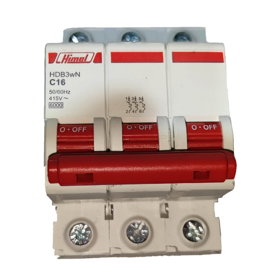 Himel 16A 3 Pole Miniature Circuit Breaker 6 KAIC, 16A 3P 220V Miniature Circuit Breaker