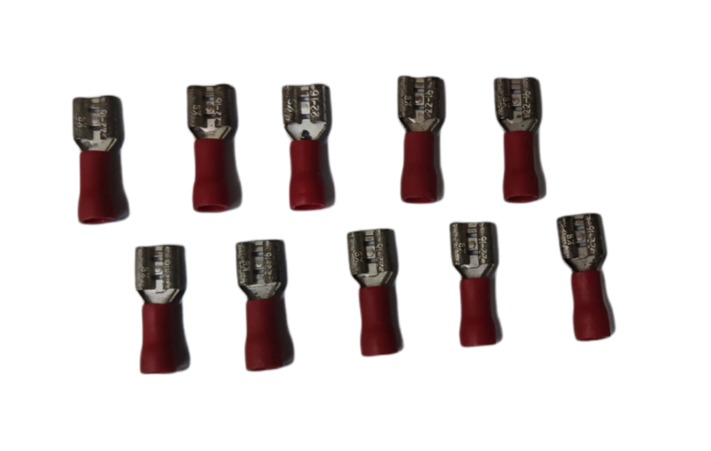 Pack of 10 6mm insulated spade connector Type for secure electrical connections