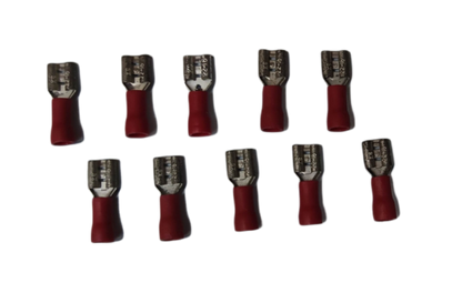 Pack of 10 6mm insulated spade connector Type for secure electrical connections
