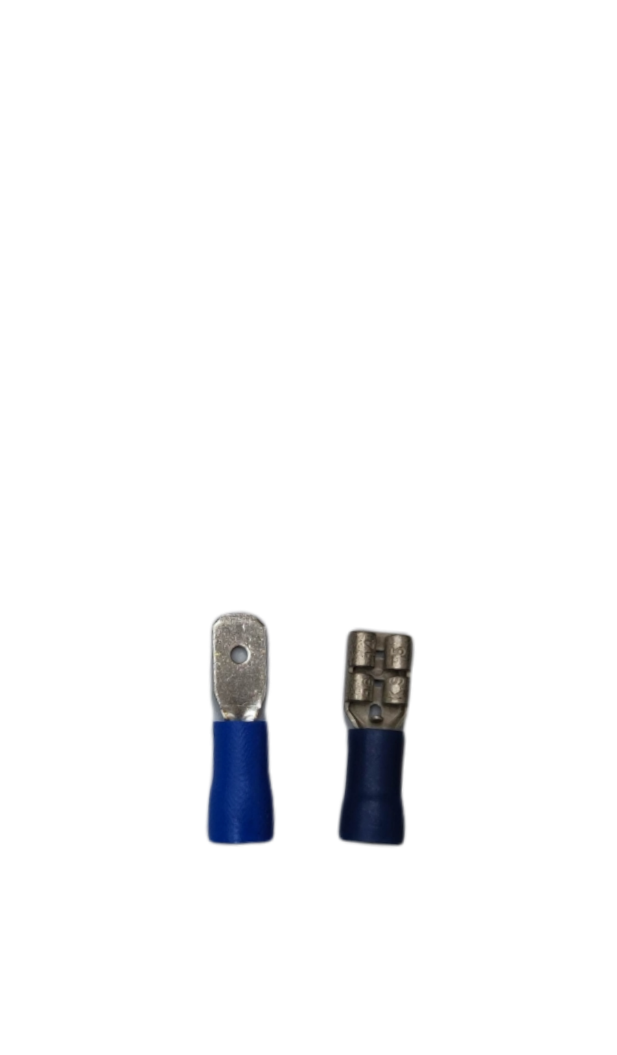6mm male and female spade lugs with durable insulators for secure electrical connections