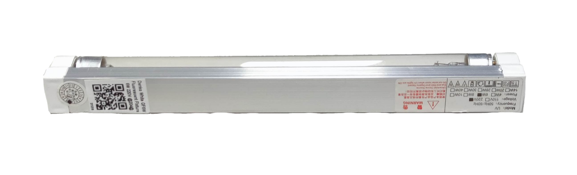 Denko 6W T5 germicidal tube with fixture in silver for lighting installation and accessories