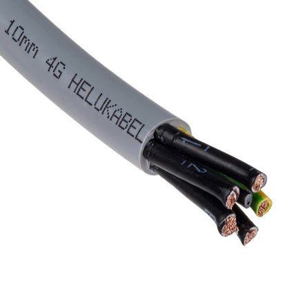 Helukabel Control Cable 10mm 8 AWG 3G or 4G 300V/500V Oil / Chemical Resistant Available in Different Lengths IEC 60228 Flame Retardant IEC60332-1-2