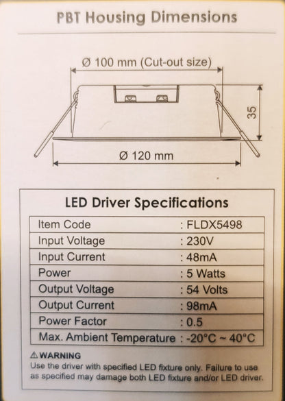 Firefly LED Downlight Pro Series IP44 Rating Water Resistant 220VAC 9W FDL2509WW
