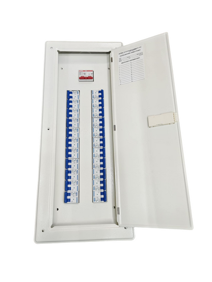 Panel Board 125A 2 Pole Main Himel Miniature Circuit Breaker 22 Branches 2 Pole Royu for Miniature 3 Modules Metal Base