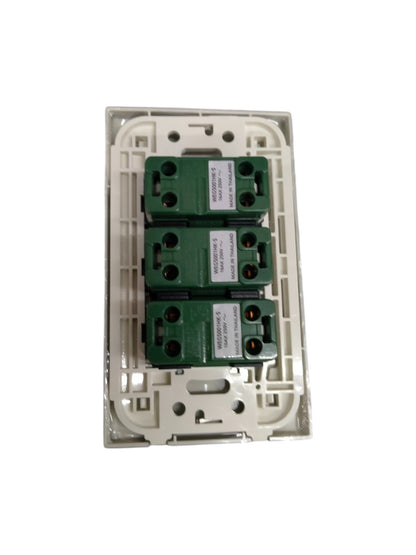 Panasonic 3 Gang 1 Way Switch 16A 250V with Plate Cover Metallic Gray WEG6803MH-1/3XWEG5001HK-5