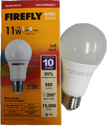 Firefly 11W LED Bulb E27 220V Warm White
