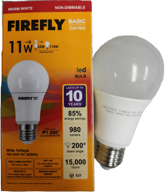 Firefly 11W LED Bulb E27 220V Warm White