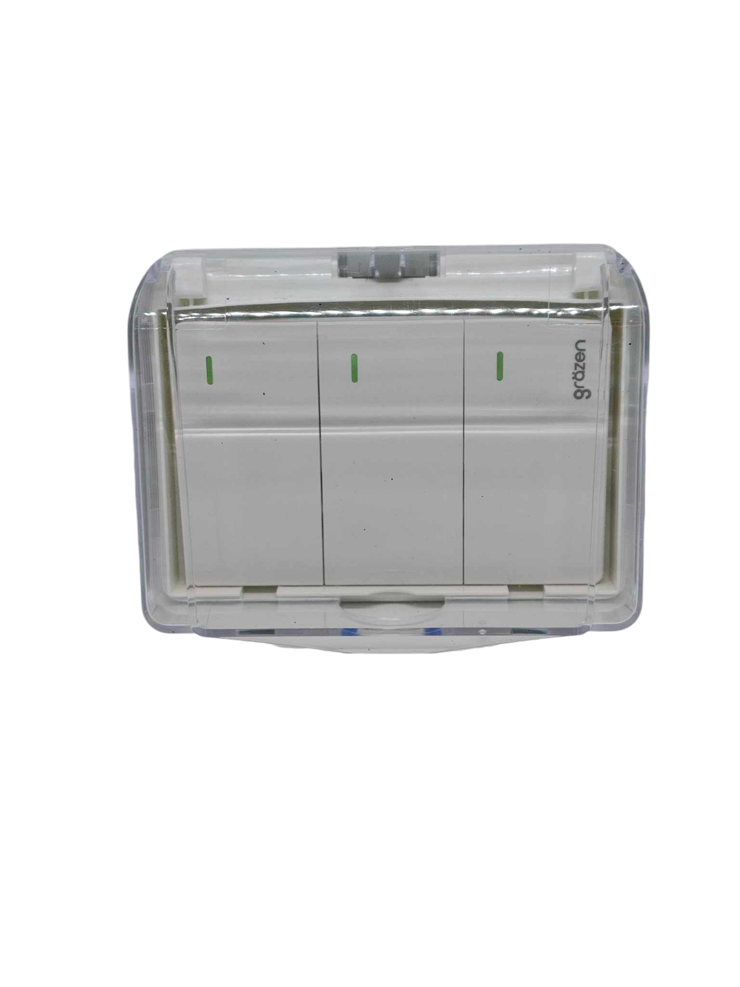 Grazen Weatherproof Cover Transparent with 3 Gang 3 Way Device 16A 220V WC-019-W+GW-005