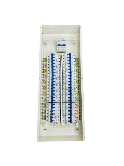 Panel Board 125A 2 Pole Main Chint Miniature Circuit Breaker 22 Branches 2 Pole Panasonic for Miniature 3 Modules Metal Base