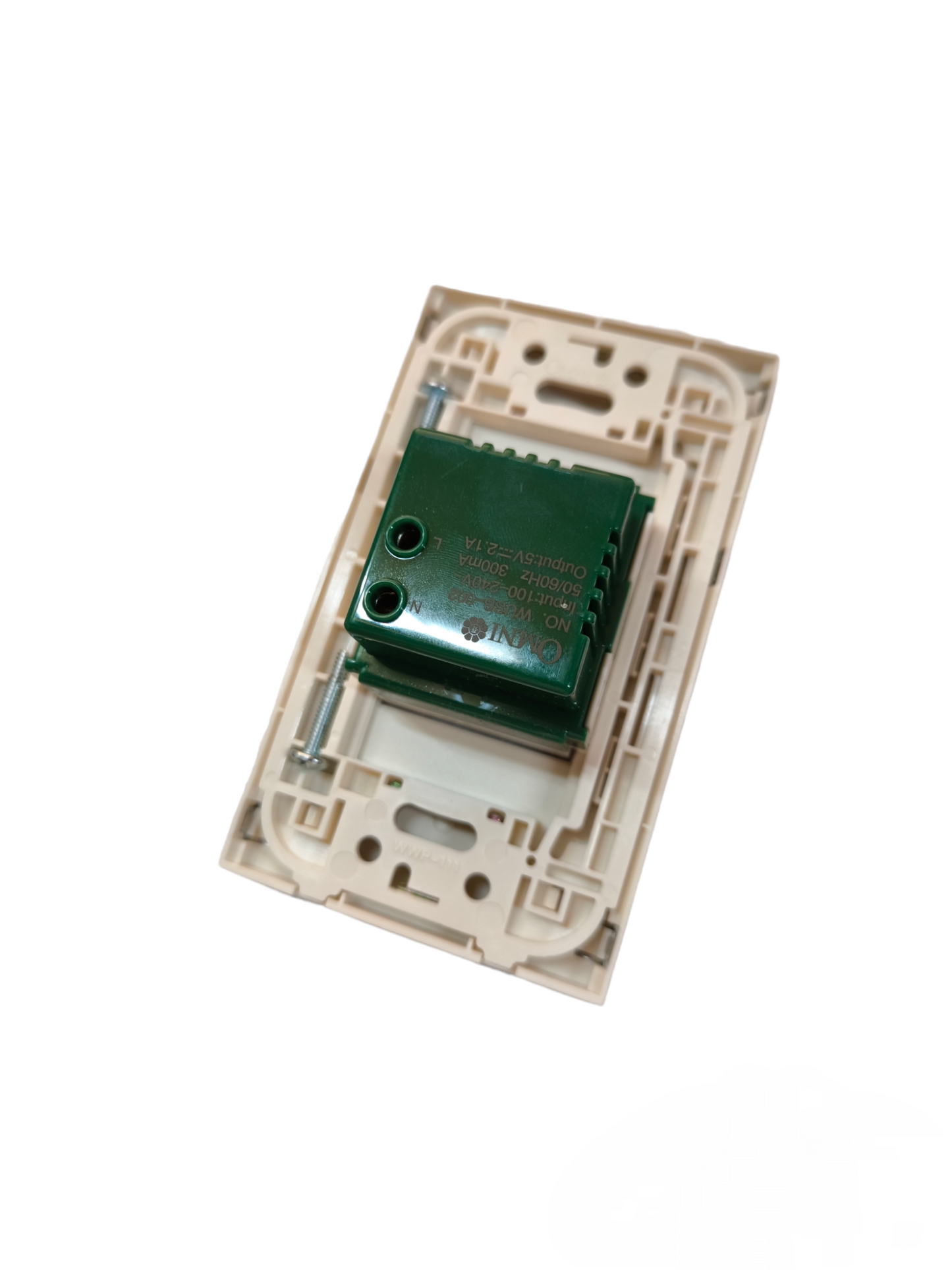 Omni USB Outlet 2 Gang Center Device WWP-111S+WUSB-002