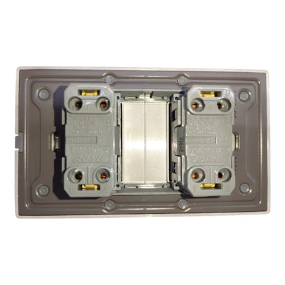 Royu 2 Gang 3 Way Switch 15A 220V with Plate Cover Dark Gray PLANO Series (RMP2/DG)/(RMS3/DG-2PCS)