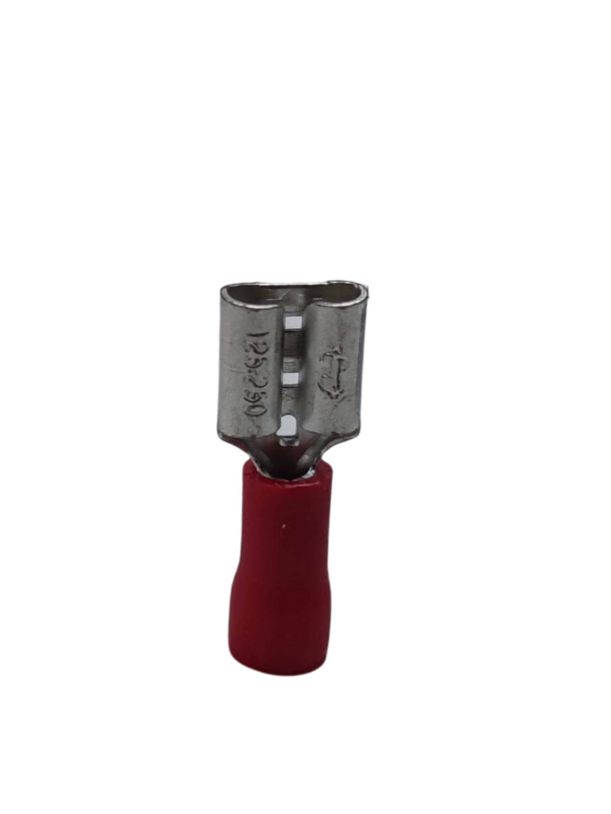 7mm terminal lugs for electrical wiring with a sturdy metal connection and red insulation for durability