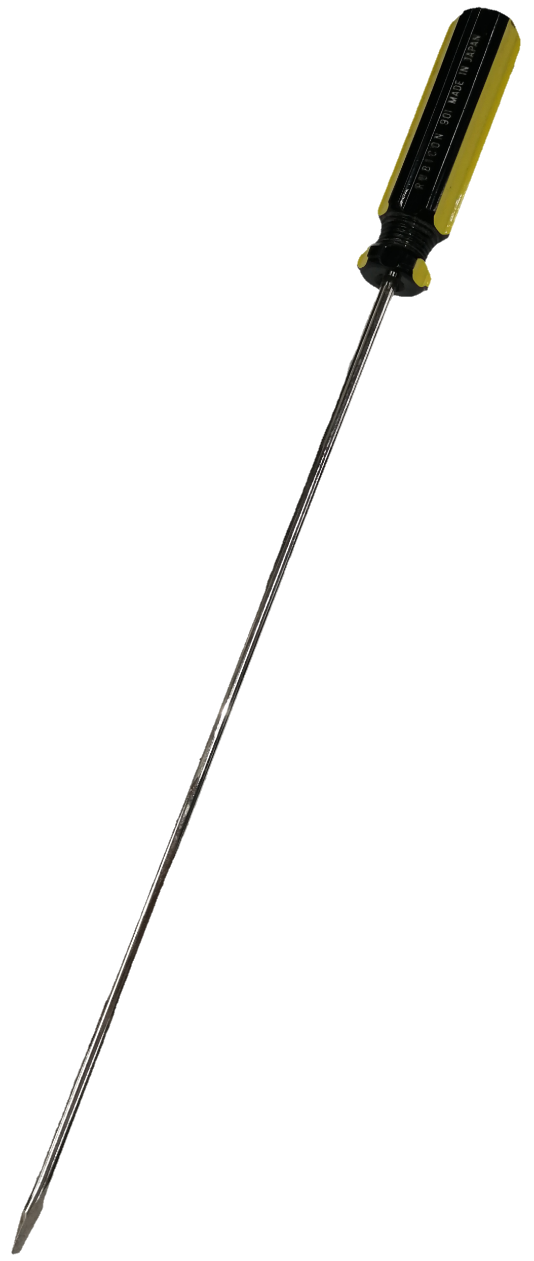 Rubicon 8 Inches Flat Head Screw Driver 901 with black and yellow ergonomic handle