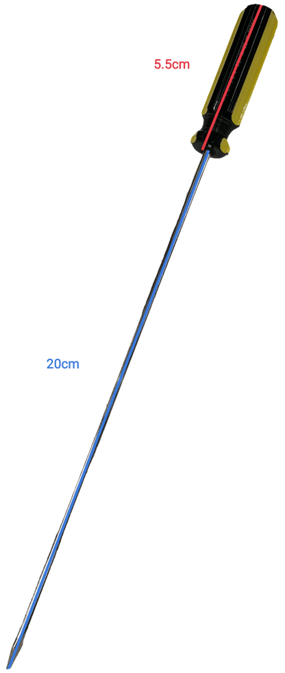 Rubicon 8 Inches Flat Head Screw Driver 901 with black and yellow handle and long metal shaft
