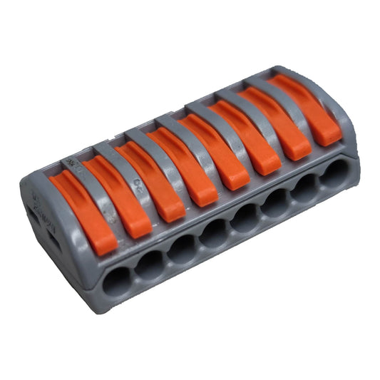 8 way wire connector in gray and orange design for easy electrical connections and organization