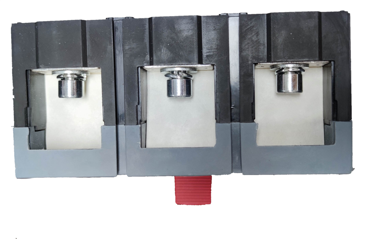 Himel 800A Industrial Circuit Breaker 3 Phase electrical component with three black and silver terminals