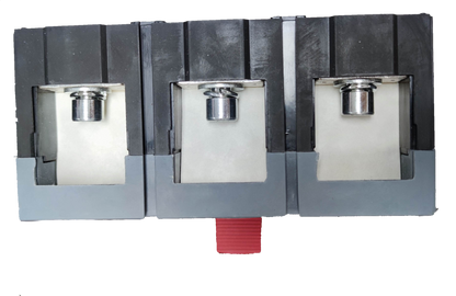 Himel 800A Industrial Circuit Breaker 3 Phase electrical component with three black and silver terminals