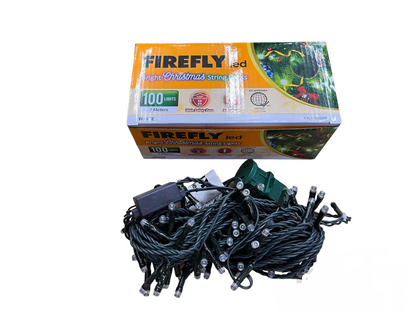 Firefly LED Christmas Light 100 LED Bulbs String Light Green Wire Steady White 6500K 7 Meters 7W 220V Indoor Only FXL1110020WH