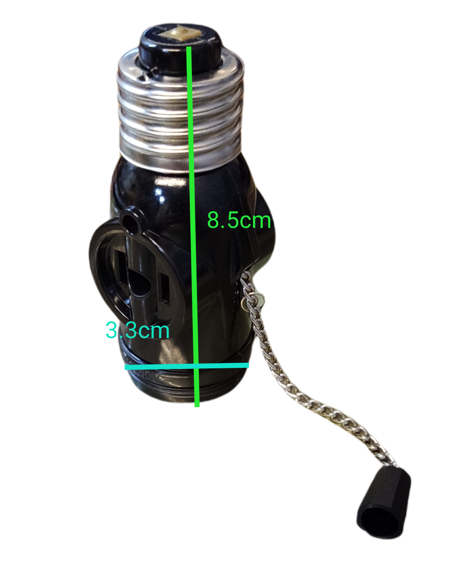 Omni Pull Chain Socket with 2 Flat Pin 3A 220V