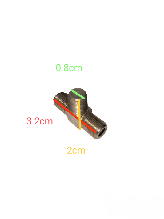 F Jack T Connector Adaptor, T Connector for RG59 or RG6, T Splitter for Coaxial