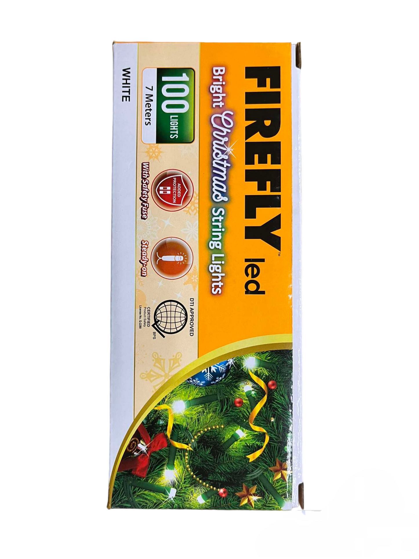 Firefly LED Christmas Light 100 LED Bulbs String Light Green Wire Steady White 6500K 7 Meters 7W 220V Indoor Only FXL1110020WH