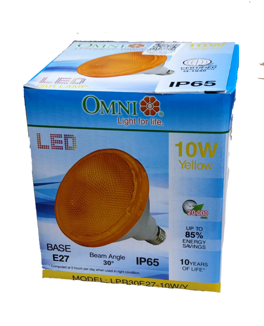 Omni 10W PAR 30 E27 220V Yellow ( Omni) LPR30E27-10W/Y, LED PAR 30 10W E27 220V Yellow