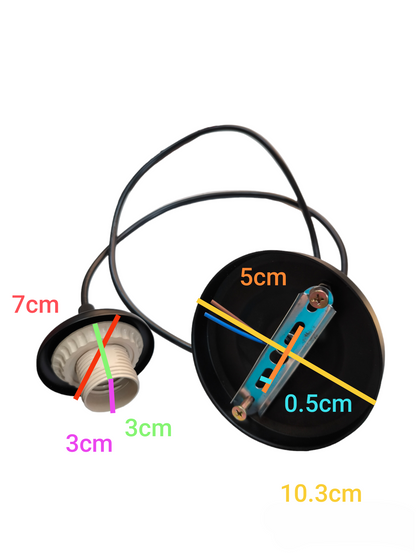 Pendant Light Fixture E27 4A 250V with Reflector Deep Type Available in 16 inches, 14 inches and 12 Inches, Hanging Fixture E27