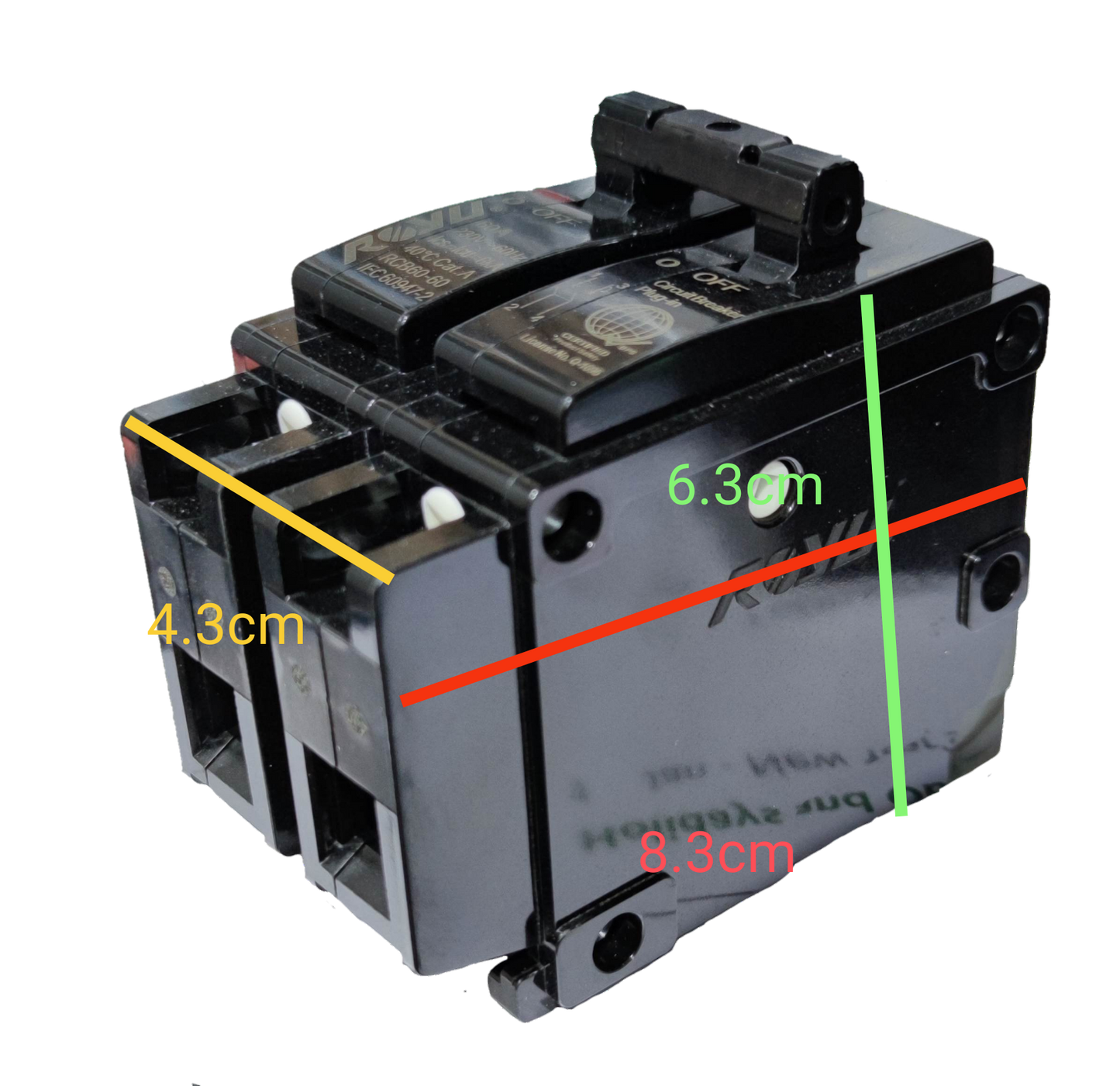 Royu 15A Circuit Breaker 2pole Plug In 6 KAIC 220V