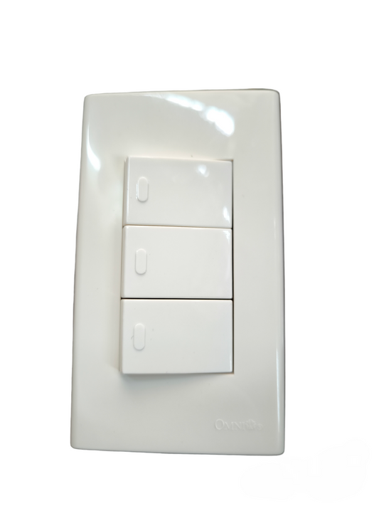 Omni 3 Gang 1 Way Switch 16A 250V WWP-113+(WWS-213x3)