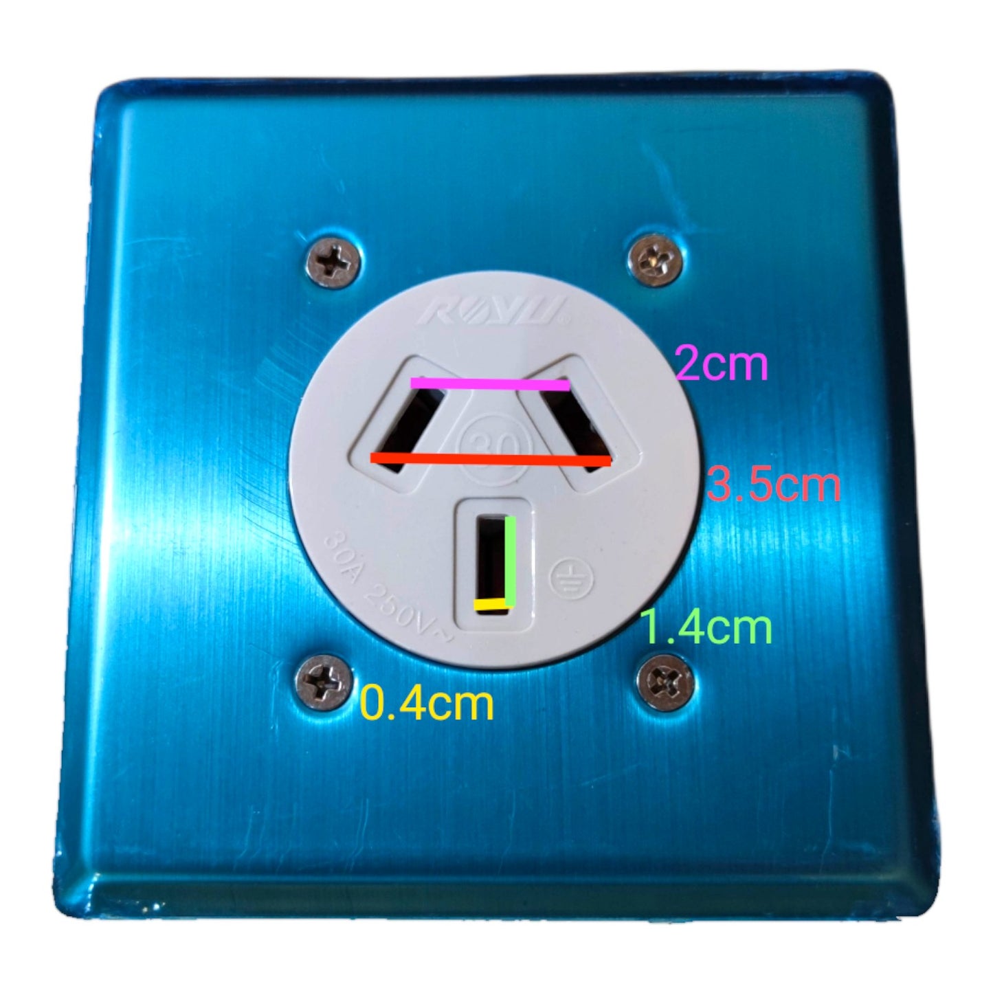 Royu 30A Range Outlet with Stainless Plate Cover and Square Utility Box 220V WH941/SL