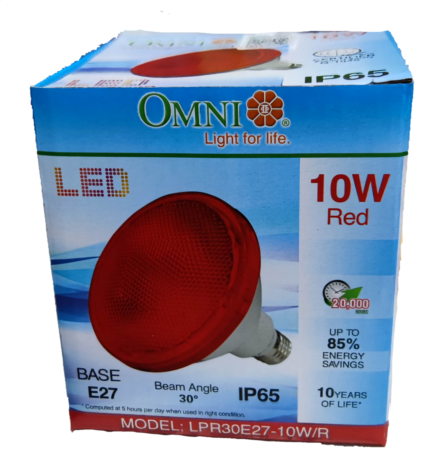 Omni 10W PAR 30 E27 220V Red ( Omni) LPR30E27-10W/R, LED PAR 30 10W E27 220V Red
