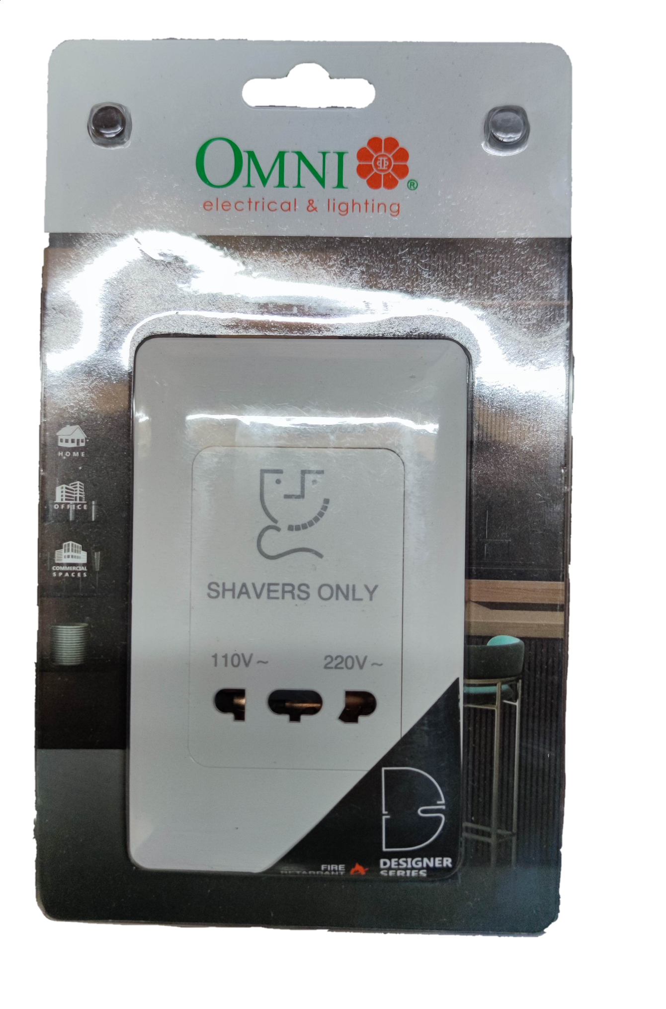 Omni Shaver Receptacle Outlet with Utility Box  68mA 220V 15W, Shaver Outlet 15W 220V with Utility Box