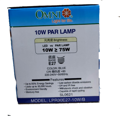 Omni 10W PAR 30 E27 220V Blue ( Omni) LPR30E27-10W/B, LED PAR 30 10W E27 220V Blue