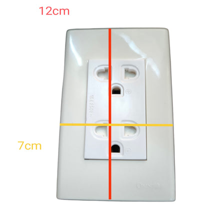 Omni Duplex Universal Outlet with Ground  and Plate Cover 16A 250V WWP-113+WWG-402