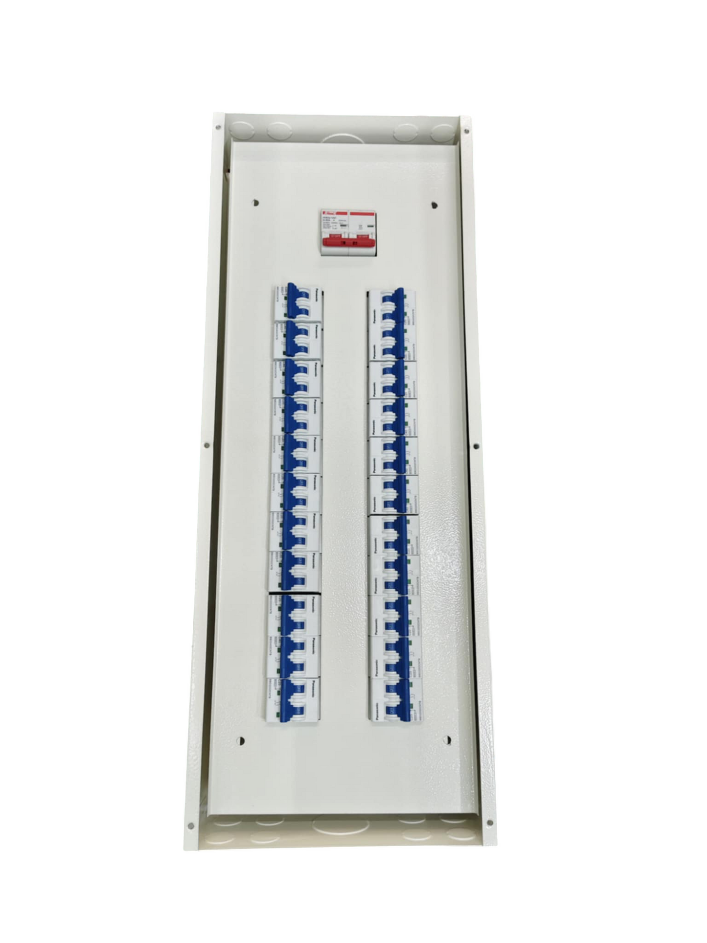 Panel Board 100A 2 Pole Main Himel Miniature Circuit Breaker 22 Branches 2 Pole Panasonic for Miniature 3 Modules Metal Base