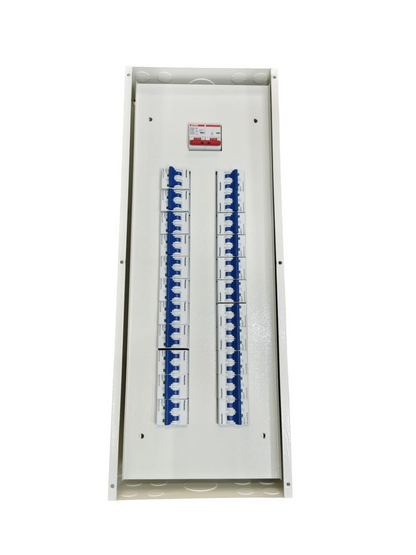 Panel Board 80A 2 Pole Main Himel Miniature Circuit Breaker 22 Branches 2 Pole Panasonic for Miniature 3 Modules Metal Base