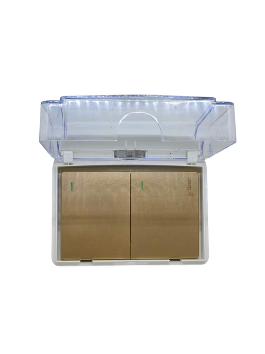 Grazen Weatherproof Plate Cover with 2 Gang 3 Way Switch 16A 220V WC-019-W+GW-004
