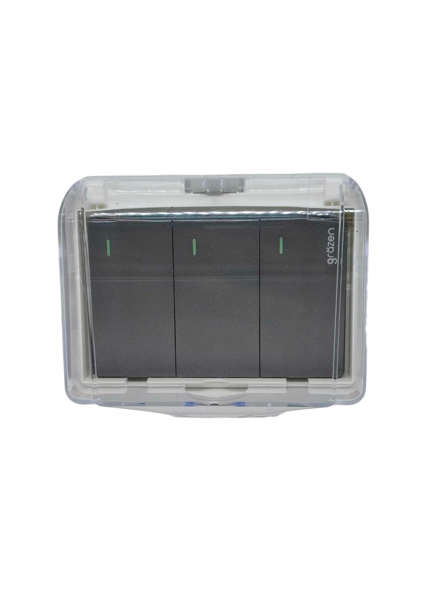 Grazen Weatherproof Cover Transparent with 3 Gang 3 Way Device 16A 220V WC-019-W+GW-005