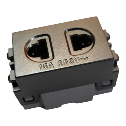 Royu Universal Outlet 15A 250V Dark Gray PLANO Series RMO6/DG