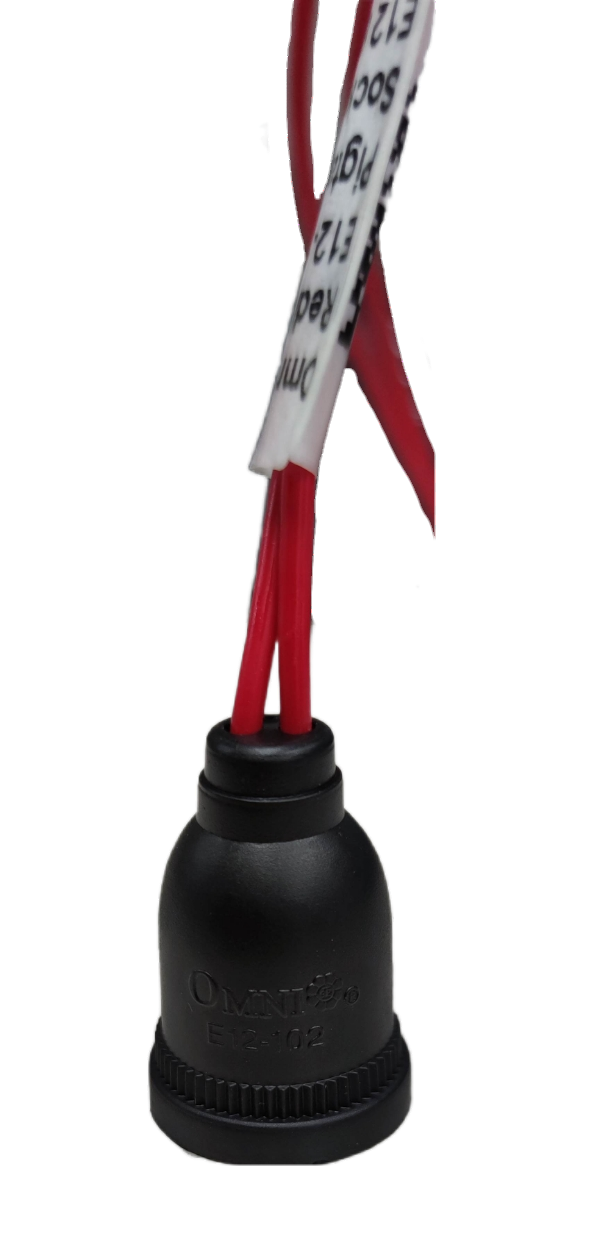 Omni  Pigtail Socket E12 E12-102 (5PCS) , E-12 Rubber Socket