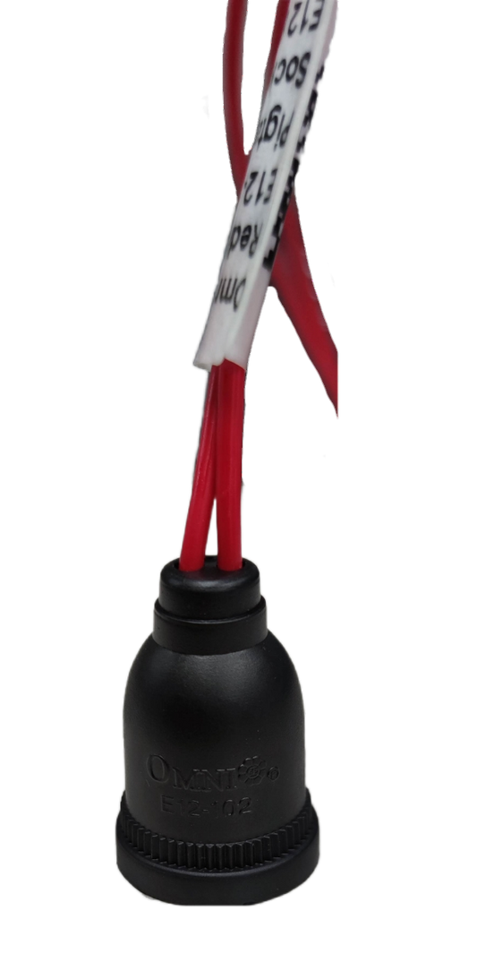 Omni  Pigtail Socket E12 E12-102 (5PCS) , E-12 Rubber Socket