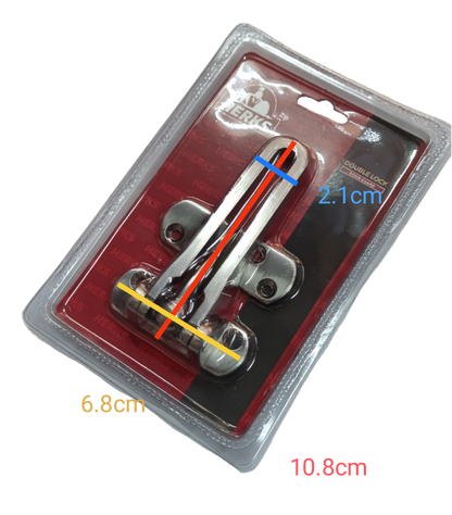 Double Lock Door Guard Satin Nickle 108 x 68 x 21mm Zinc Alloy Door Chain Mode ( Herks) HD1002SN