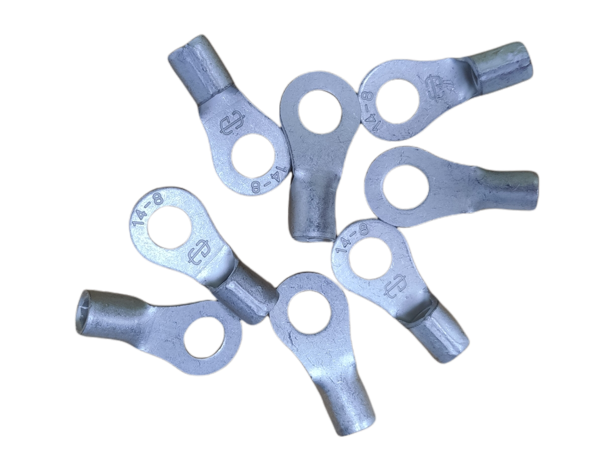 local Terminal Lugs Ring Type Without Insulation 14mm (4Pcs + 4Pcs Free) , Ring Terminal Lugs,  Round Terminal Lugs
