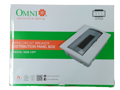 Omni 12 Ways Distribution Panel Box MDP-12PP Recessed Type Distribution Panel for Miniature Circuit Breaker