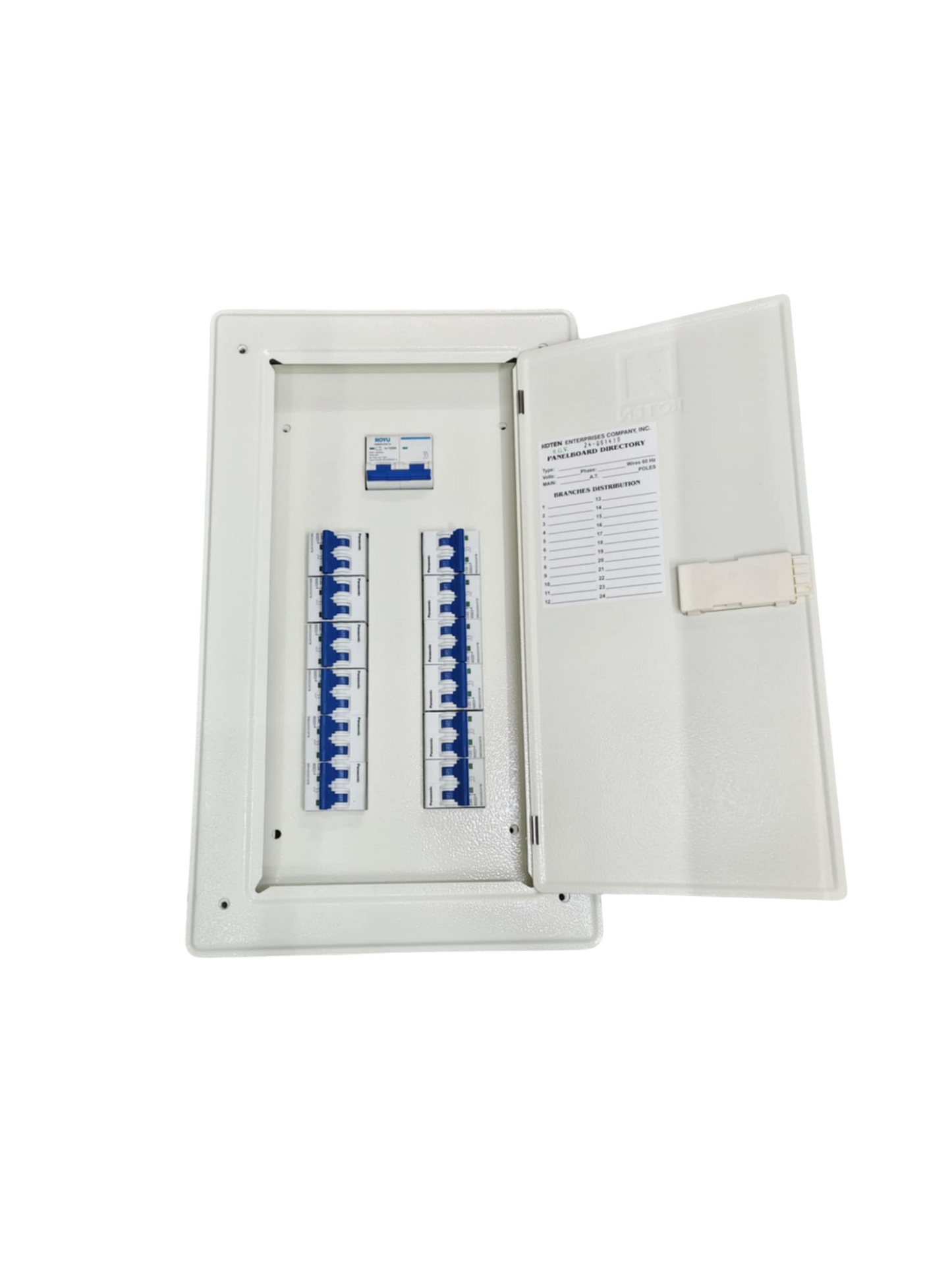 Panel Board 125A 2Pole Main Royu Miniature Circuit Breaker Metal with 12 Branches 2 Pole (Panasonic)