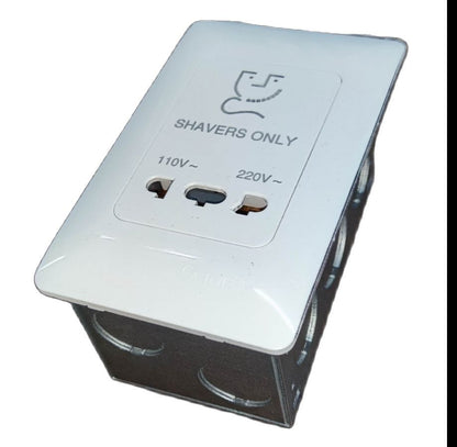 Omni Shaver Receptacle Outlet with Utility Box  68mA 220V 15W, Shaver Outlet 15W 220V with Utility Box