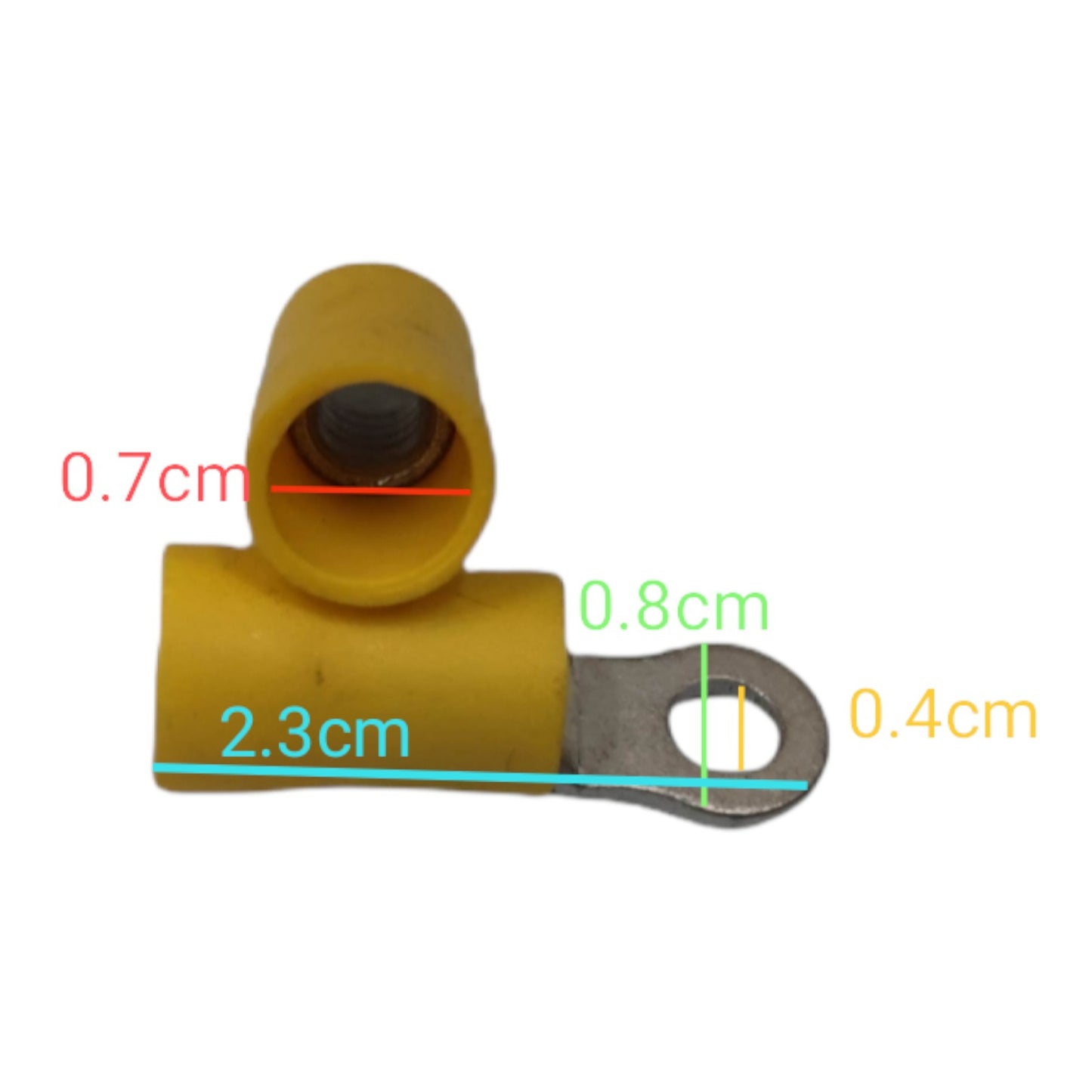 Local Terminal Lugs Ring Type Yellow Insulation 5.5mm (5Pcs + 5Pcs Free) , Ring Terminal Lugs,  Round Terminal Lugs