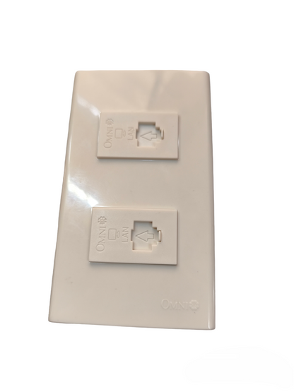 Omni 2 Gang LAN Outlet with Plate WWP-112+(WWC-303x2)