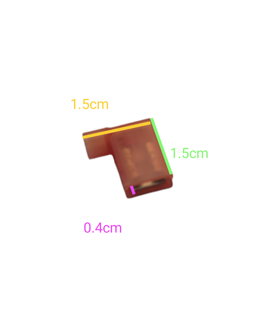 Insulated Female Terminal Lugs Connector L Type 0.30mm to 1.25mm